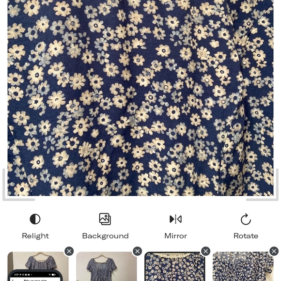 Vintage Floral Blue Dress - Picture 7 of 7